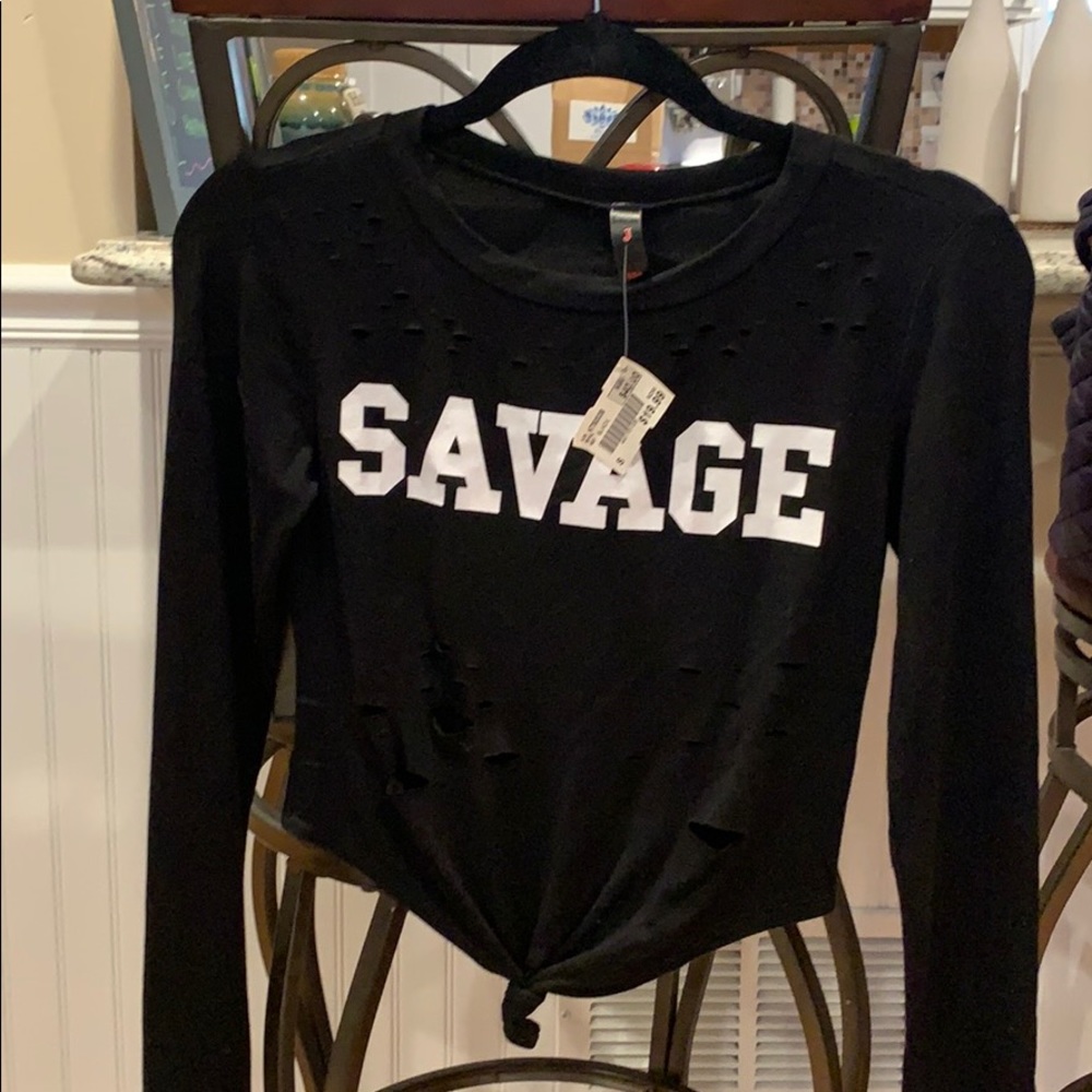 Long sleeve black savage shirt